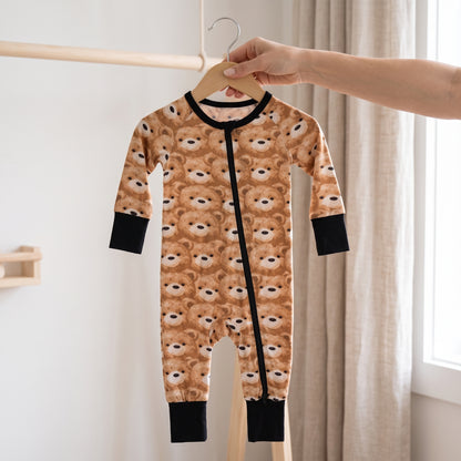 Brown Bear Baby Zip Romper