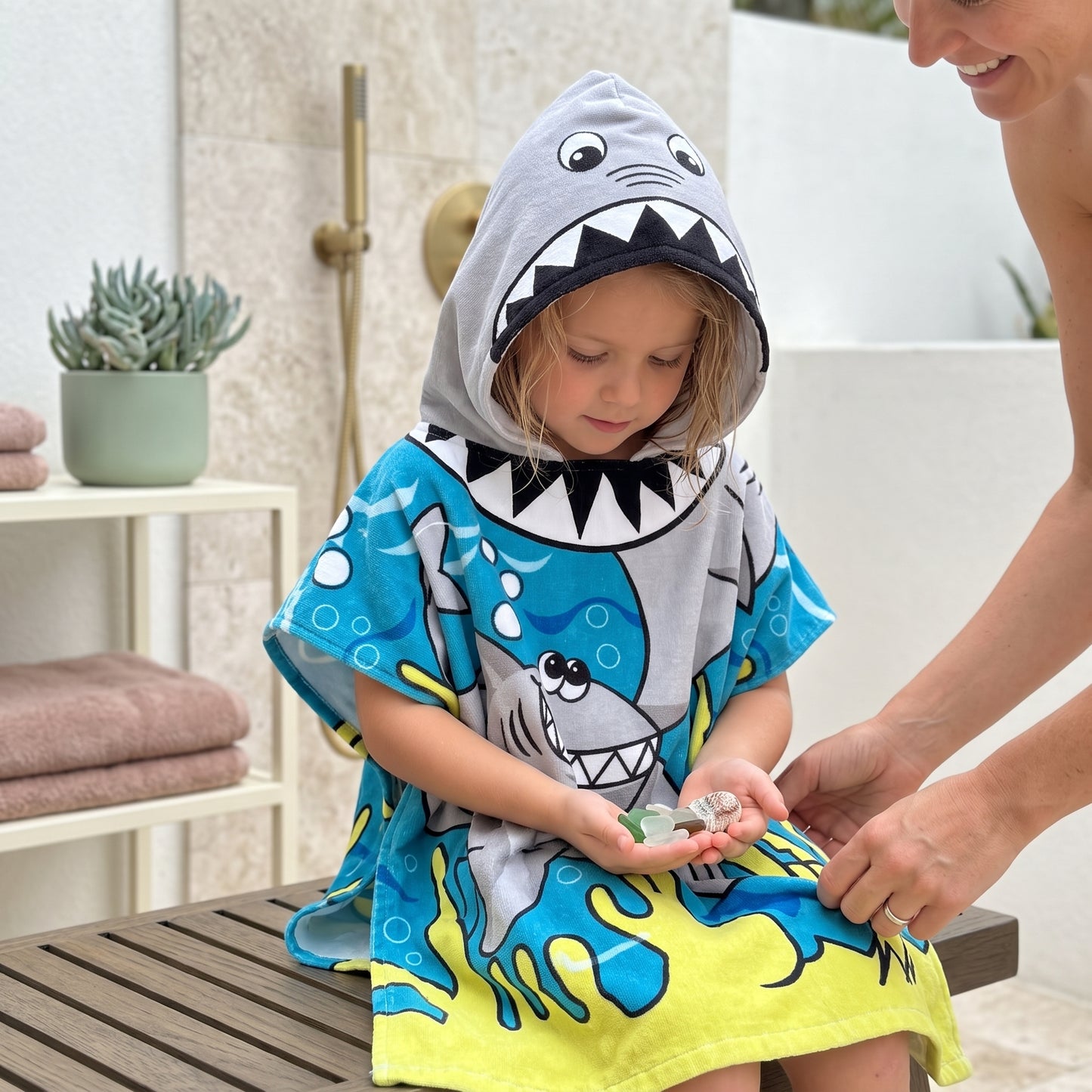 Hooded Kids Beach Poncho Towel