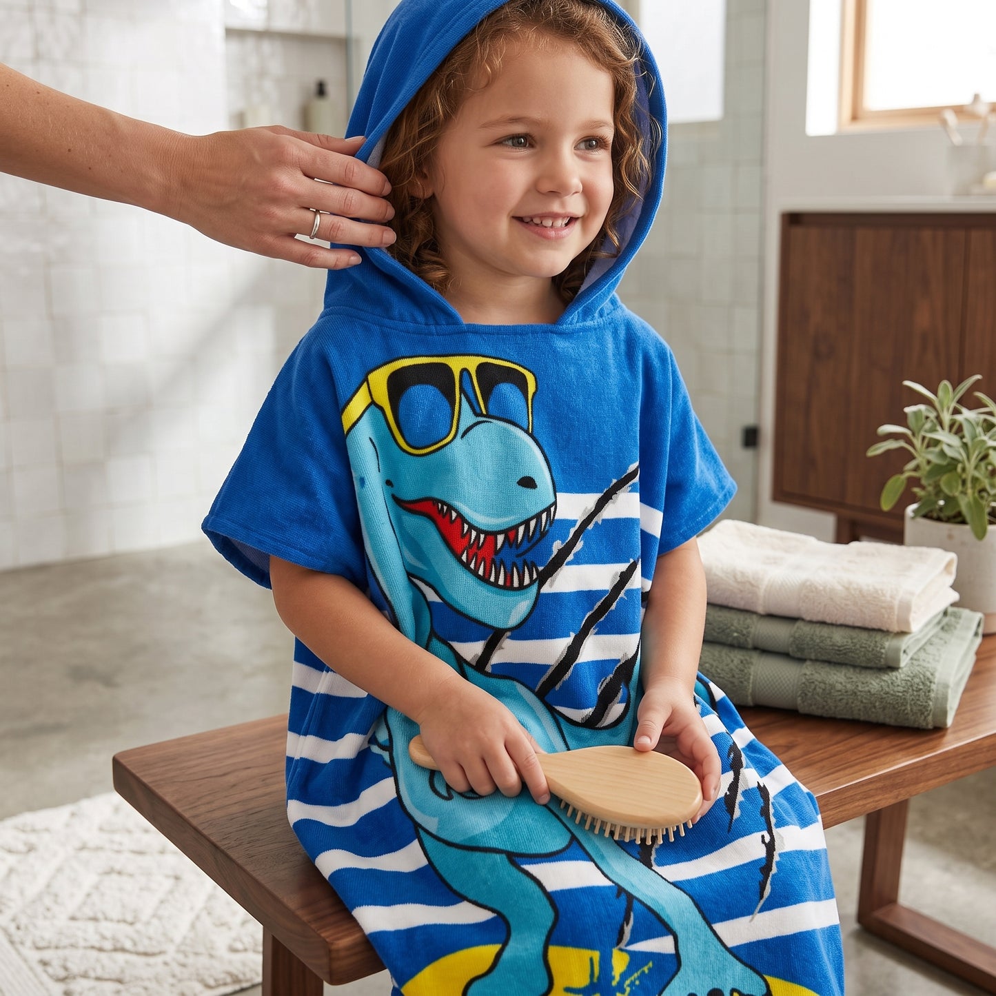 Hooded Kids Beach Poncho Towel