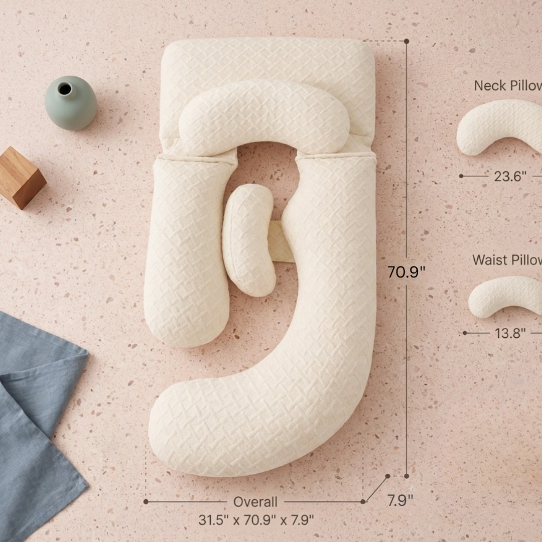 G-Shape Pregnancy Pillow Set with Neck and Waist Pillows
