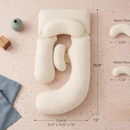 G-Shape Pregnancy Pillow Set with Neck and Waist Pillows