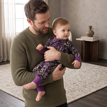 Purple Mushroom Baby Zip Romper