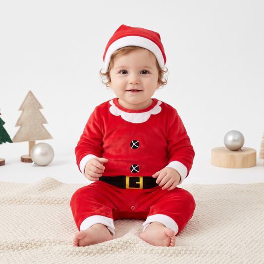Lilo Santa Baby Christmas Romper - Red