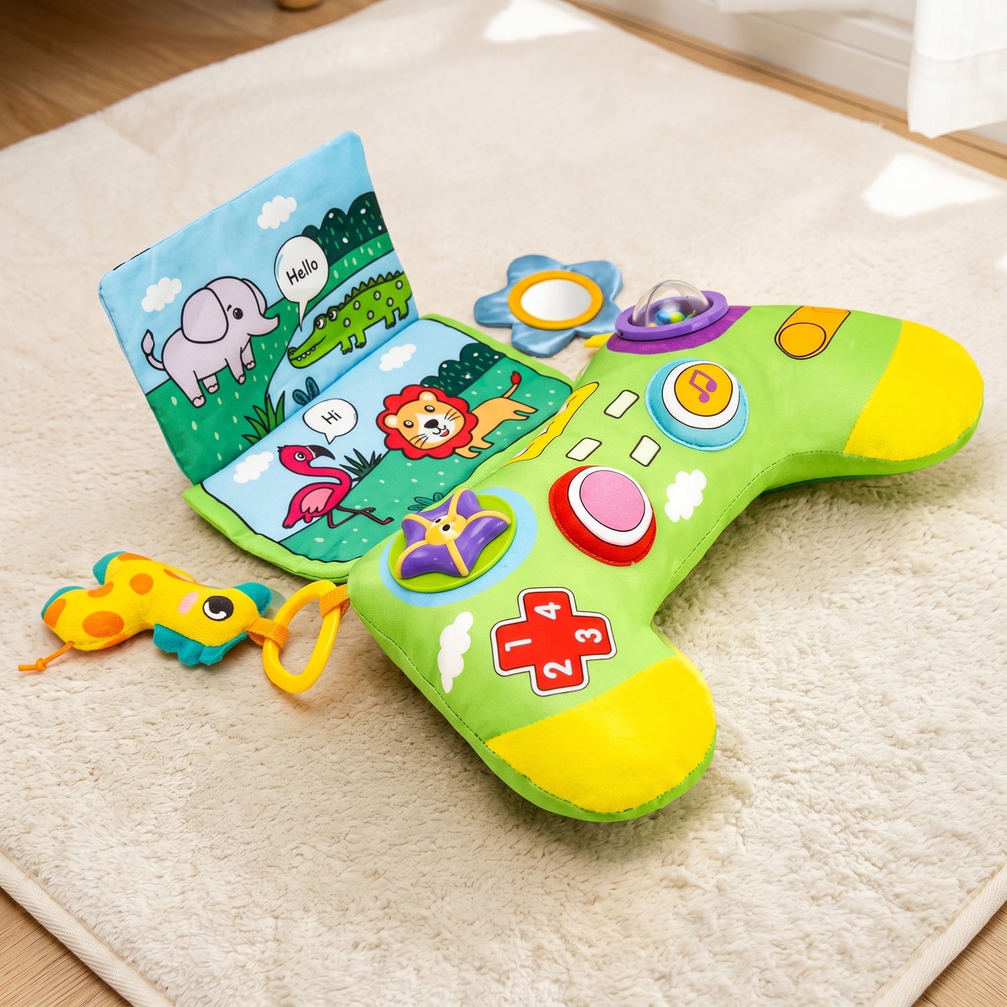 Tummy Time Pillow with Sensory Learning Toys