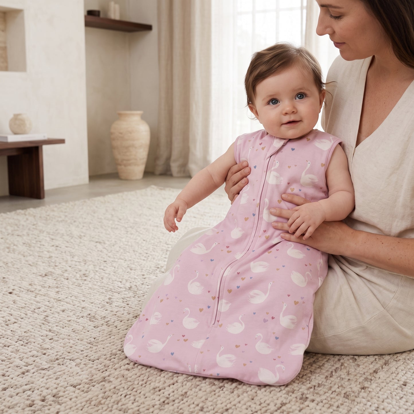 Lilo Pink Swan Vest Sleeping Bag