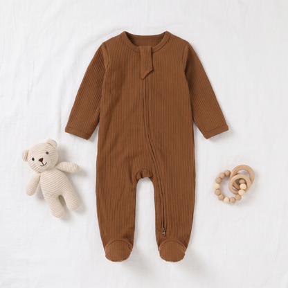 Lilo Infant Ribbed Footie Sleeper in Camel