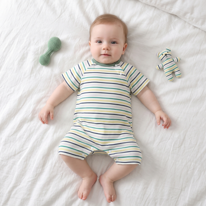 Lilo Baby Jumper in Green Fine Stripe