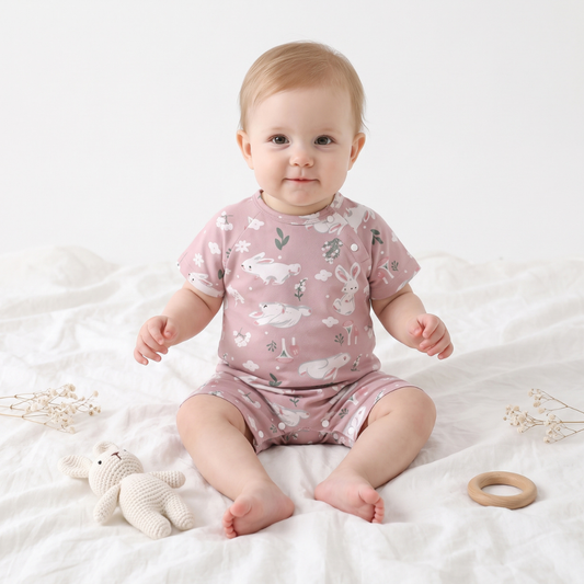 Lilo Baby Jumper in Dusty Rose Bunny