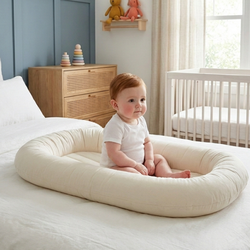 Striped Plush Newborn Sleeping Pod