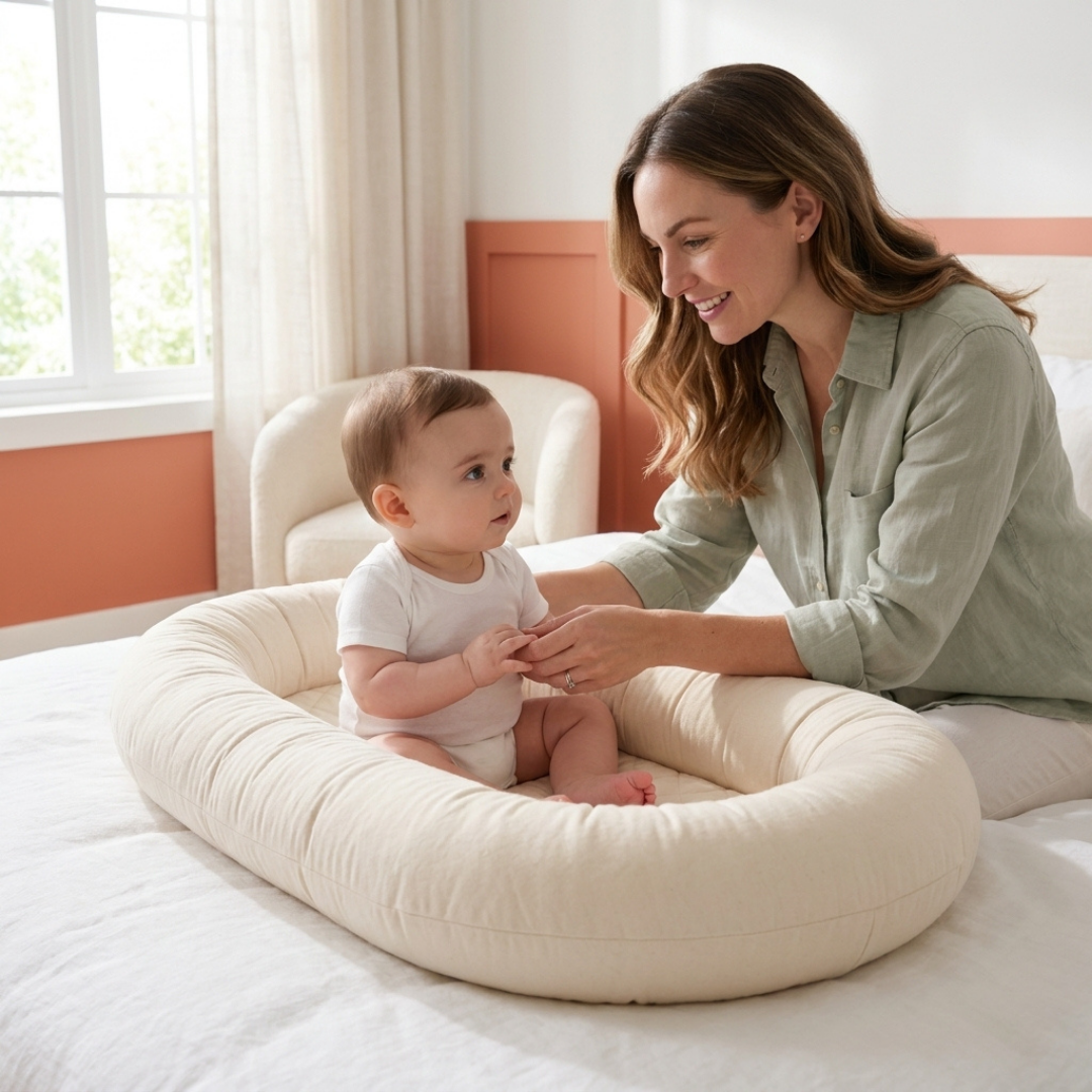Striped Plush Newborn Sleeping Pod