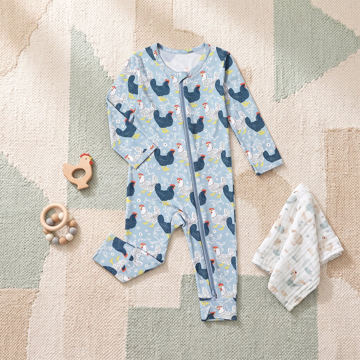 Spring Chicks Baby Zip Romper
