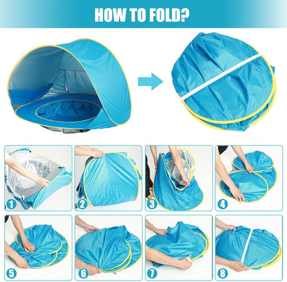 Pop-Up Sun Canopy Tent with Baby Pool