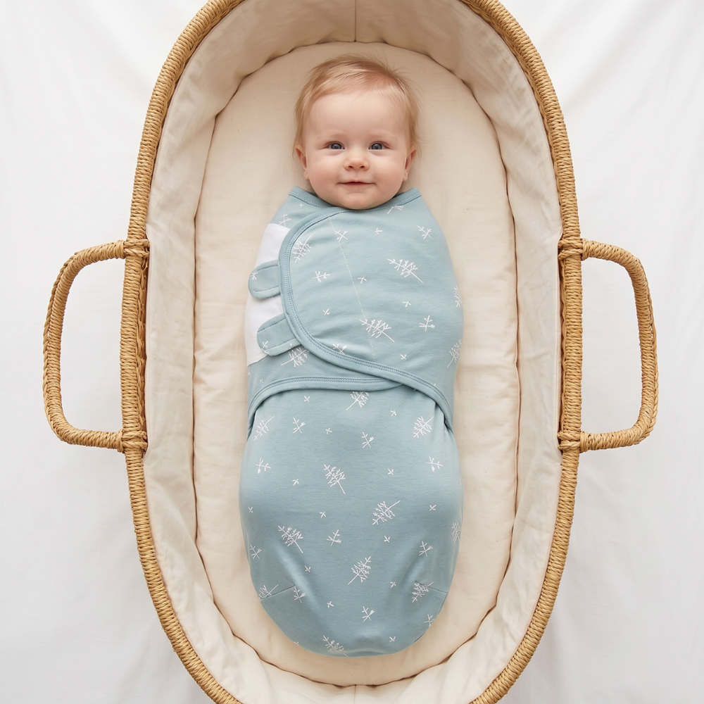 Lilo Blue Leaf Swaddle Sack