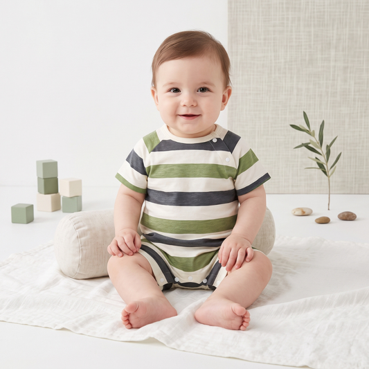 Lilo Baby Jumper in Olive Stripe