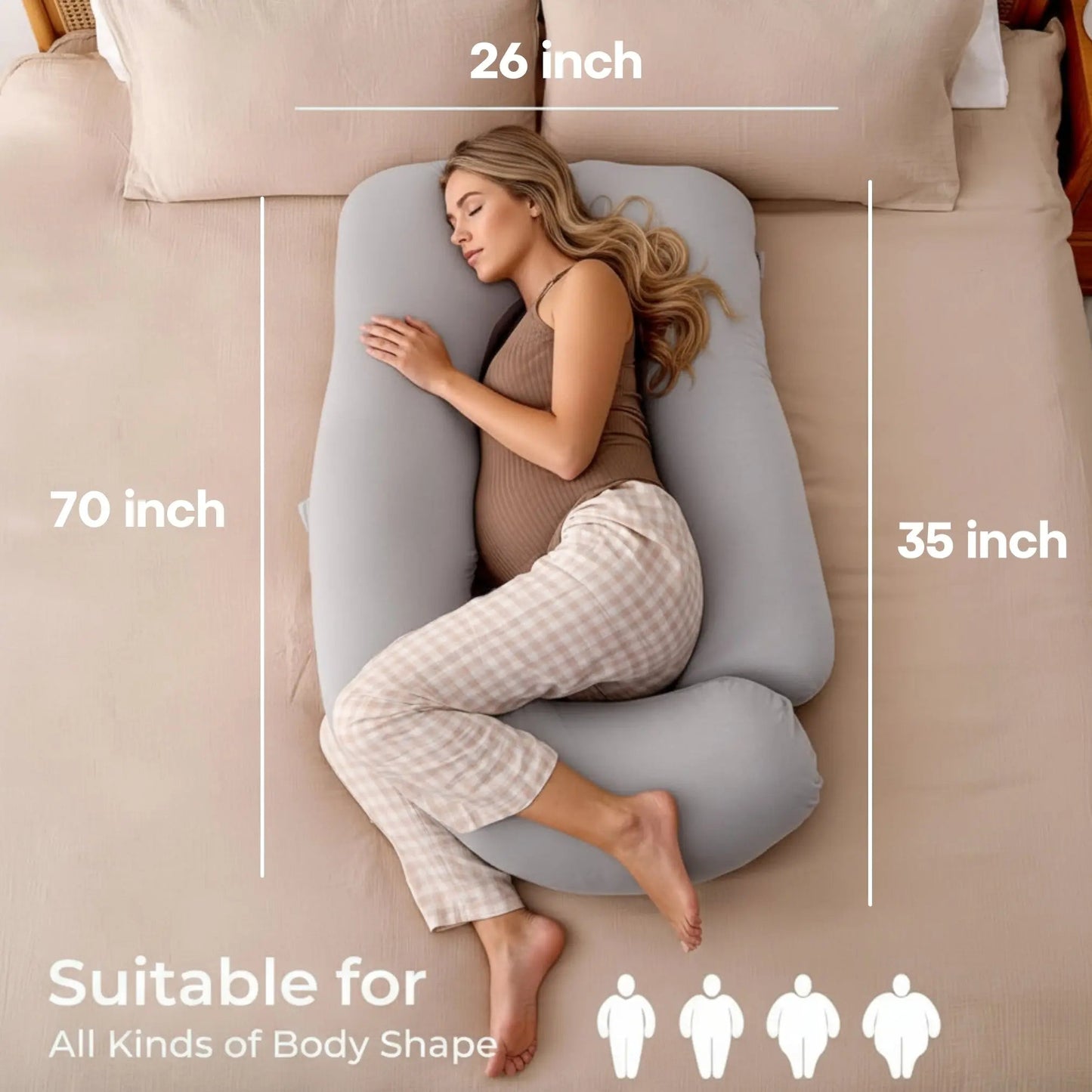 Full Body Round U-Shape Pregnancy Pillow