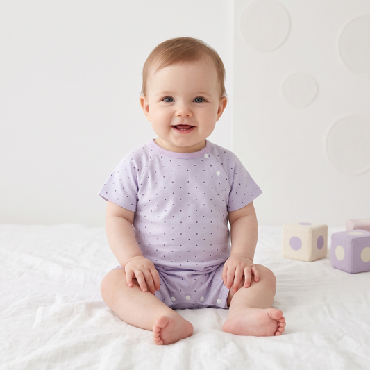 Lilo Baby Jumper in Lilac Pin Dot