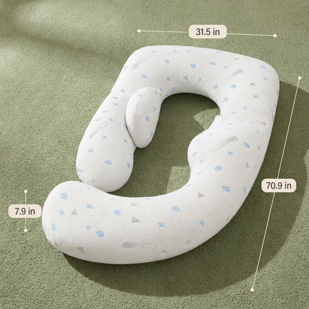 G-Shaped Full Body Maternity Pillow for Side Sleeping