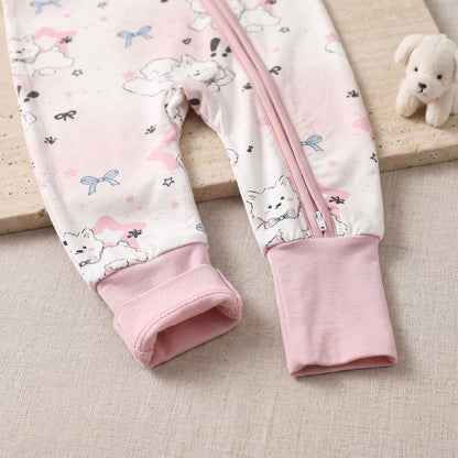 Pink Puppy Baby Zip Romper