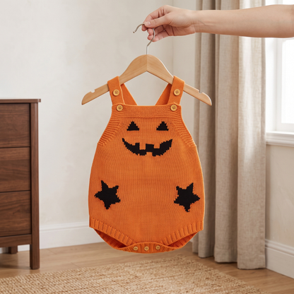 Lilo Pumpkin Sleeveless Baby Romper - Orange