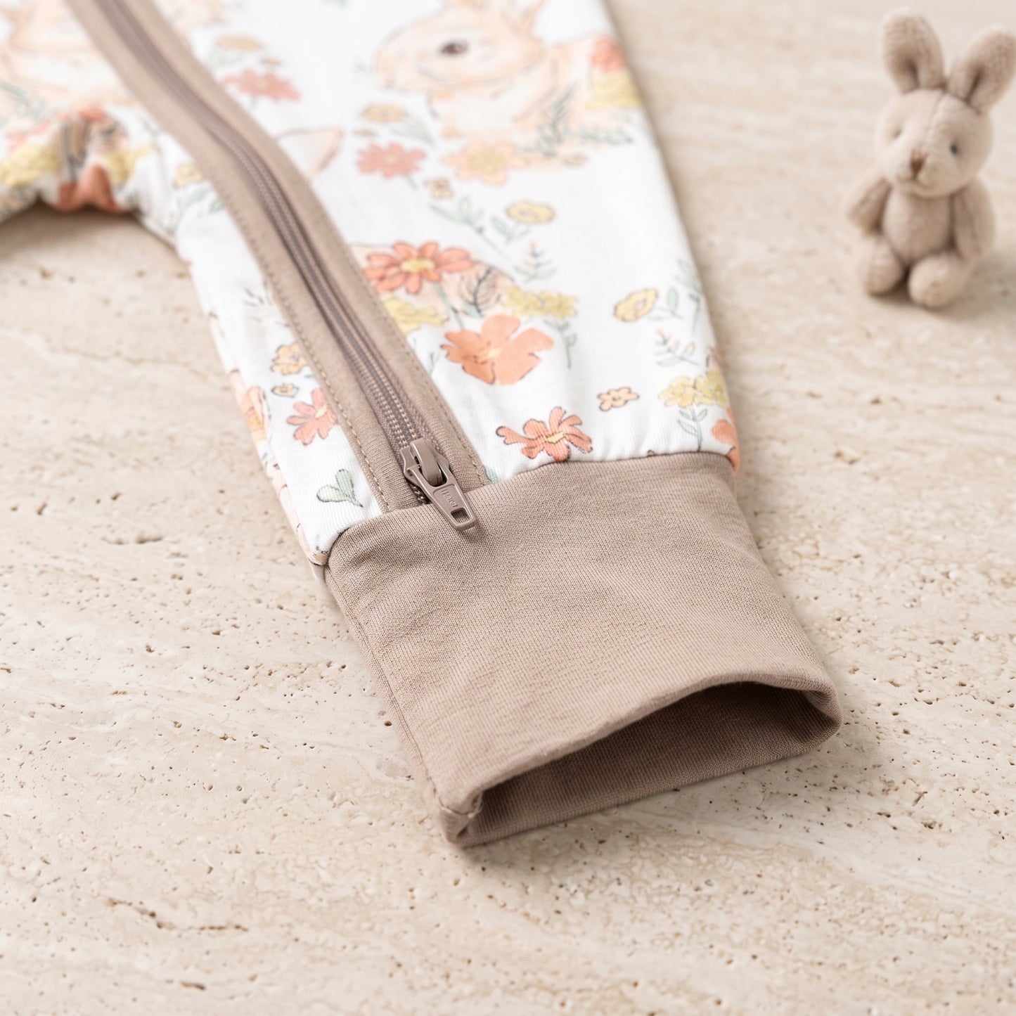 Flower Bunny Baby Zip Romper