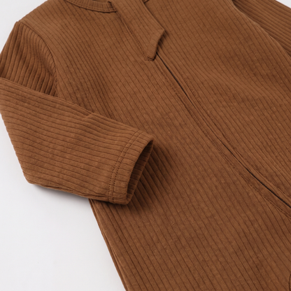 Lilo Infant Ribbed Footie Sleeper in Camel
