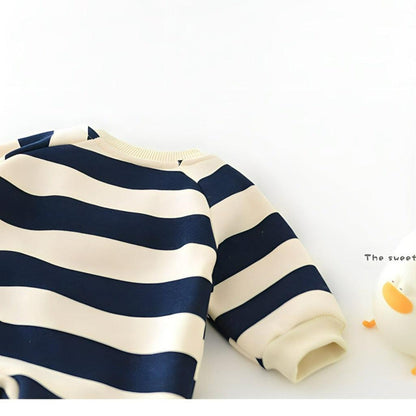 Baby Lilo Bear Print Fleece Lined Baby Romper