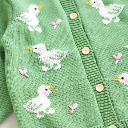Wren Duck Knit Cotton Girls Cardigan