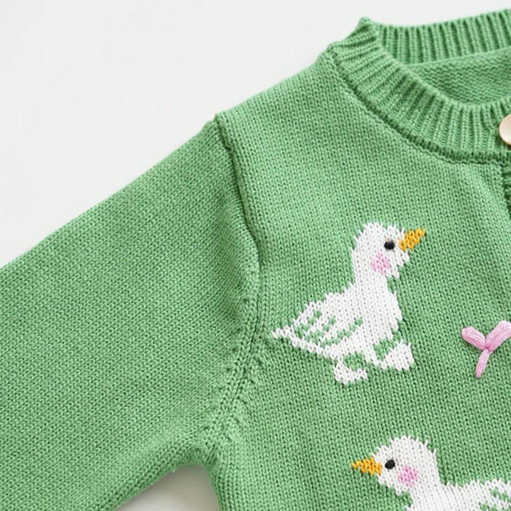 Wren Duck Knit Cotton Girls Cardigan