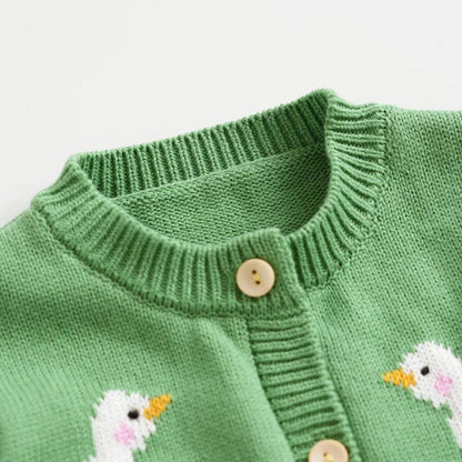 Wren Duck Knit Cotton Girls Cardigan