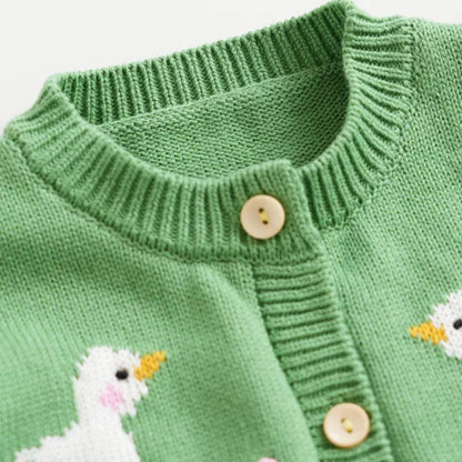 Wren Duck Knit Cotton Girls Cardigan