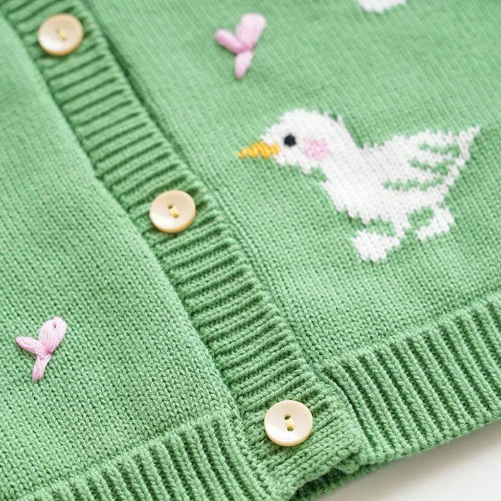 Wren Duck Knit Cotton Girls Cardigan