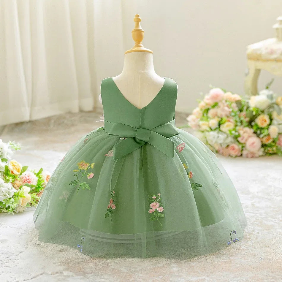 Baby Lilo Rosette Mesh Midi Dress