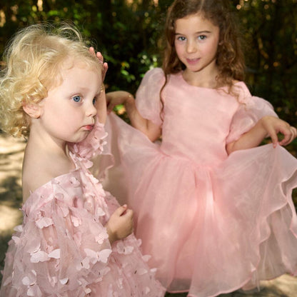 Baby Lilo Organza Puff Sleeve Midi Dress