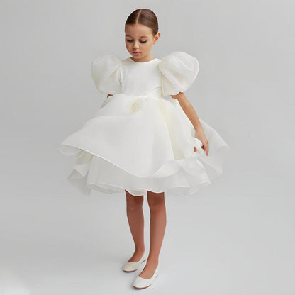 Baby Lilo Organza Puff Sleeve Midi Dress
