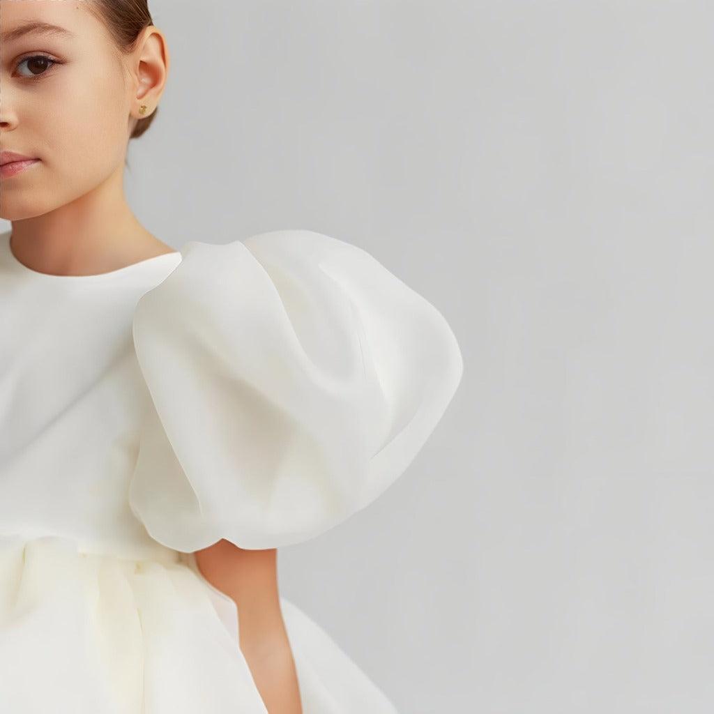 Baby Lilo Organza Puff Sleeve Midi Dress