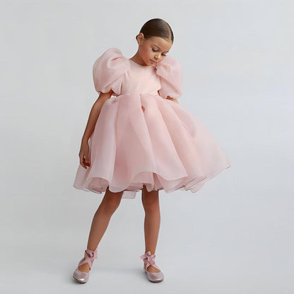 Baby Lilo Organza Puff Sleeve Midi Dress