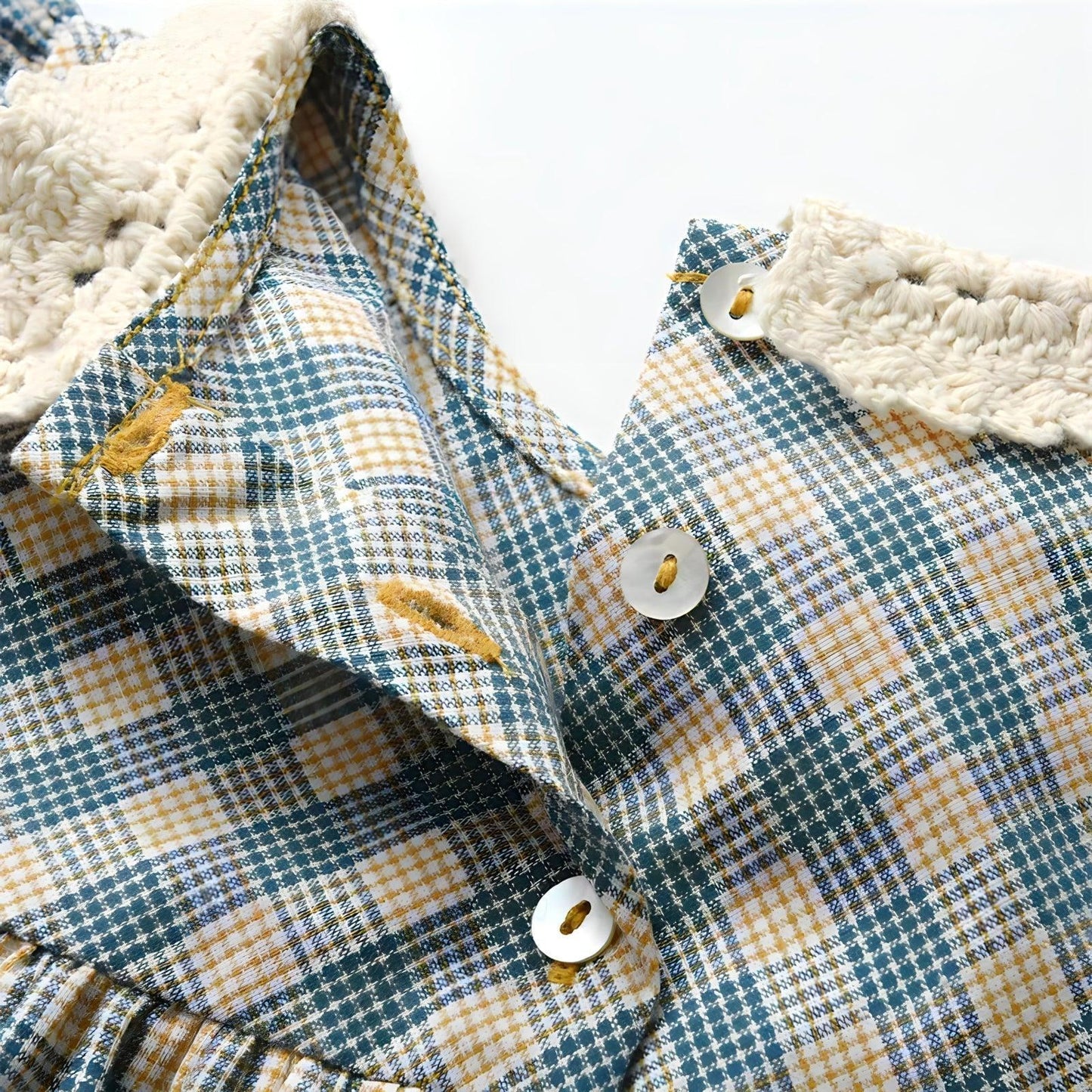 Baby Lilo Vintage Pastel Plaid Girls Dress