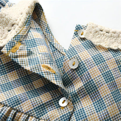 Baby Lilo Vintage Pastel Plaid Girls Dress