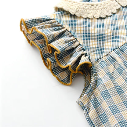 Baby Lilo Vintage Pastel Plaid Girls Dress