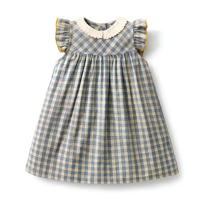Baby Lilo Vintage Pastel Plaid Girls Dress