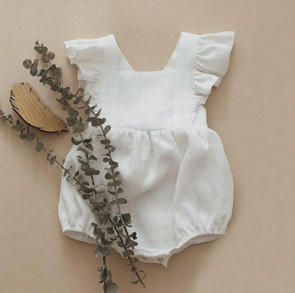 Baby Lilo Ruffle Linen Romper