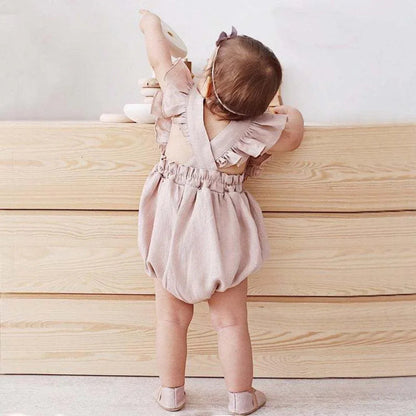 Baby Lilo Ruffle Linen Romper