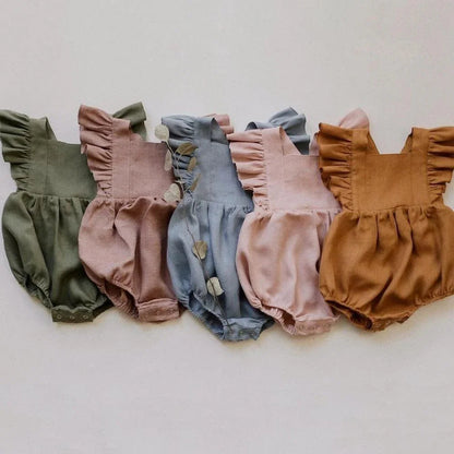 Baby Lilo Ruffle Linen Romper
