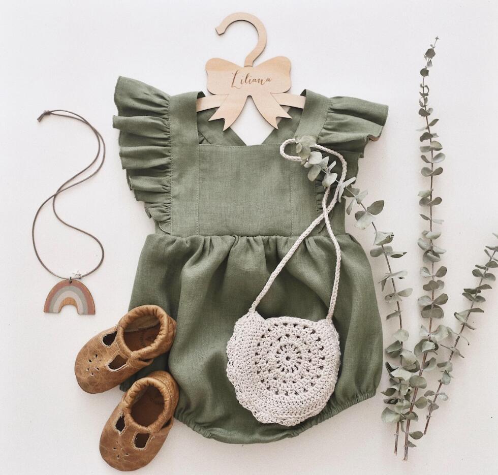 Baby Lilo Ruffle Linen Romper