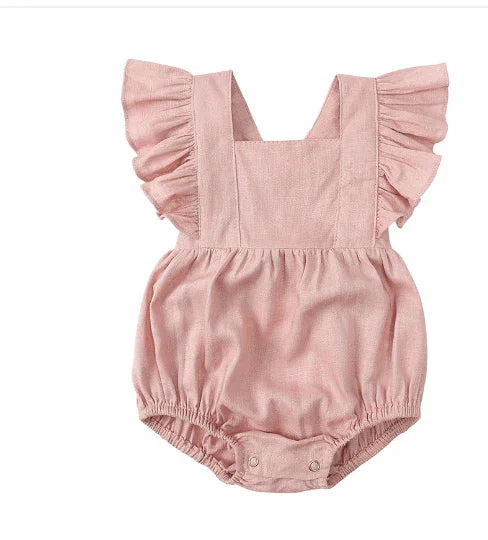Baby Lilo Ruffle Linen Romper