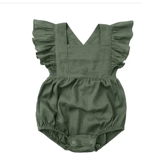 Baby Lilo Ruffle Linen Romper