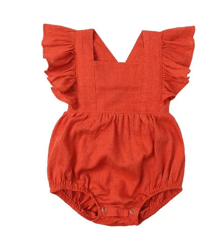 Baby Lilo Ruffle Linen Romper