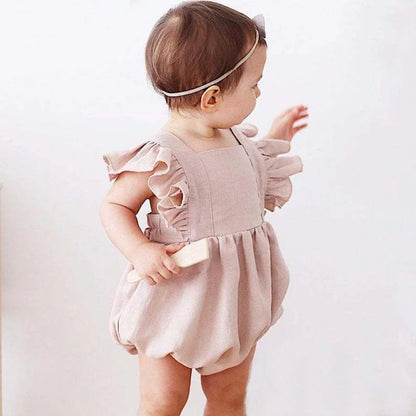 Baby Lilo Ruffle Linen Romper